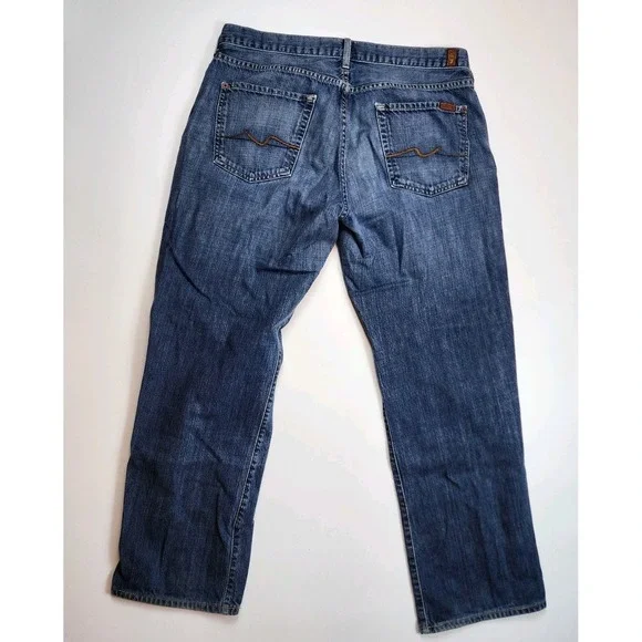 7 of a Kind Jeans Men's 36 Made in USA Button Fly Medium Wash Pants - Picture 6 of 10